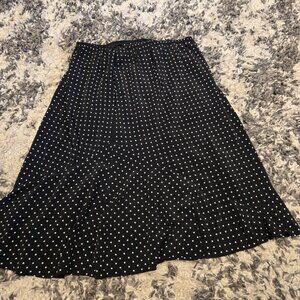 Carrol Reed Polka Dot Ruffle Hem Midi Skirt 2X